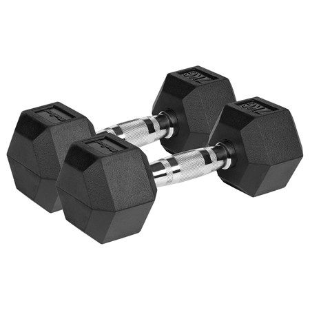 gantere dumbbell hex fonta cauciucata 2x7kg rebel activ - imagine 6